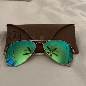 RayBan green lens aviators